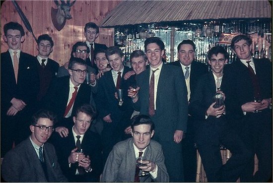 Clockwise from Top Left: Clive Cheadle, Pip?, Alan Redgrove, Ian?, Jim Gregory, Gerry Coombs, Ted Tyler, Graham?, Dave Harries, Trevor Jones, Keith Richardson, Brian Holdstock, Ian Scroop, Tony?, Ash?