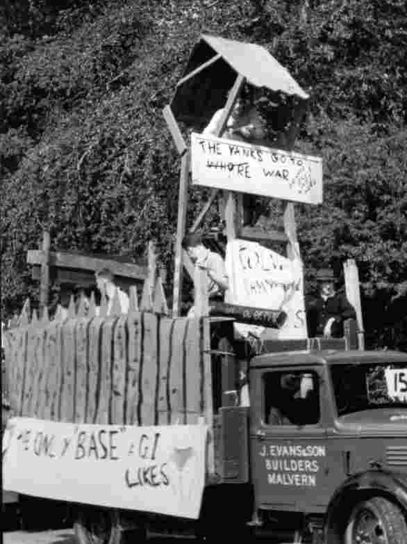 The 1955 intake in 1956.
The man with the Hat is John Ramsey Booker,
the one in the front looking back is John Butts,
towards the back is Bob Yarnold
and Pete Woodger is in the tower.