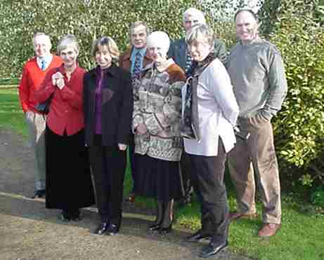 Left to right :Tone Mole, Christine Saunders, Jill Larner, Chris Turner, Mart Larner, Jackie Shail, Time Saunders, Colin marshall had not arrived yet, Ken taking the picture