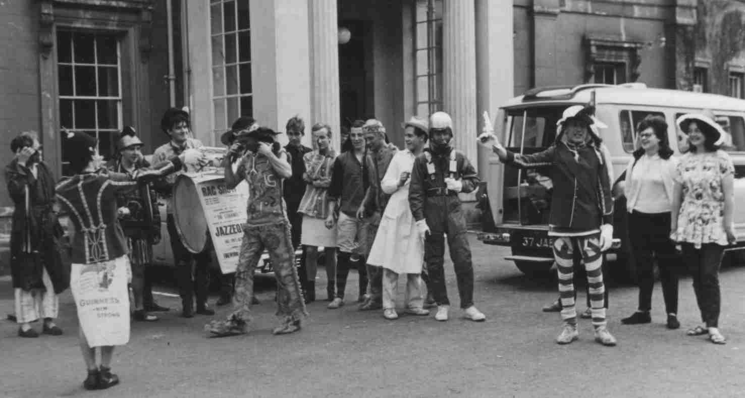 Wally Shuttleworth & co outside Parkview Hostel