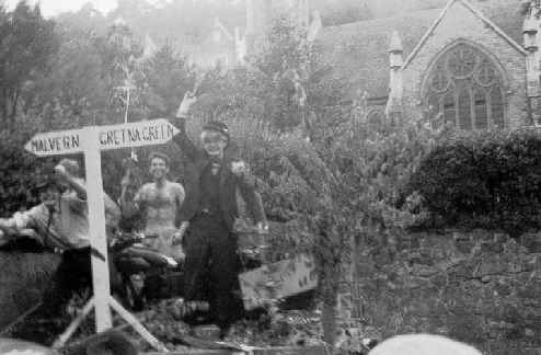 L to R Ralph Rayner, don't know, John (Danny) Milne.  Danny was the son of the Vicar at Malvern Wells (but you wouldn't have thought so). I bought his father's Jowett Javelin by means of an indulgent mother